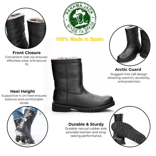 Botines de cuero impermeables negros Fedro Igloo C3 de Panama Jack para hombre - Image 2