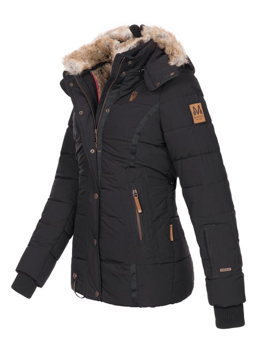 Chaqueta de invierno Marikoo Nekoo para mujer con capucha de pelo sintético y forro de borreguito - Image 2