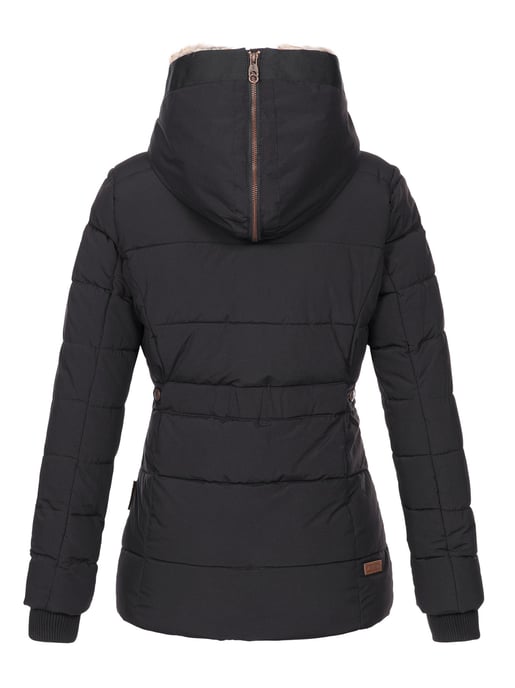 Chaqueta de invierno Marikoo Nekoo para mujer con capucha de pelo sintético y forro de borreguito - Image 3
