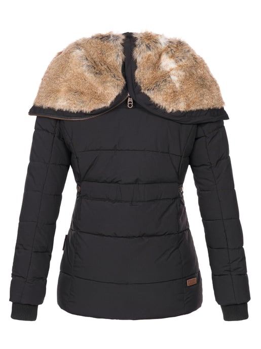 Chaqueta de invierno Marikoo Nekoo para mujer con capucha de pelo sintético y forro de borreguito - Image 4