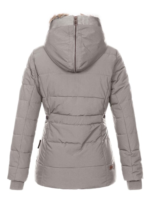 Chaqueta de invierno Marikoo Nekoo para mujer con capucha de pelo sintético y forro de borreguito - Image 3