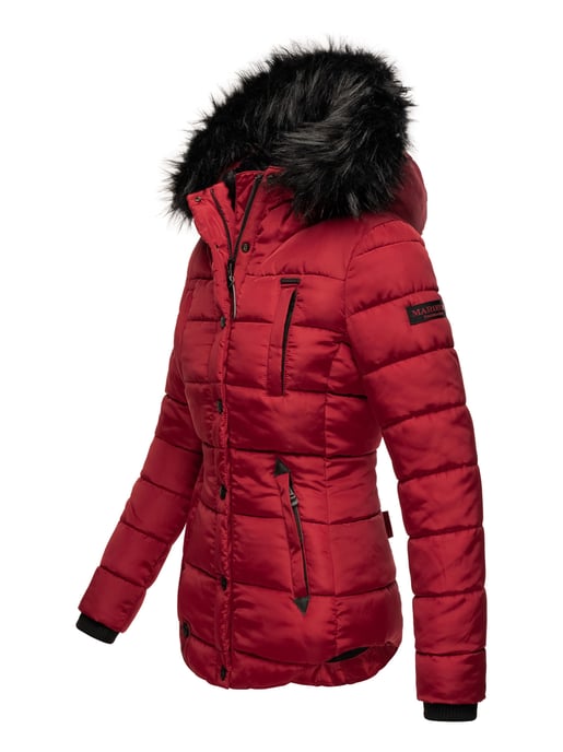 Chaqueta de invierno Marikoo Lotusblüte para mujer con forro de borreguito y cuello de pelo sintético - Image 3