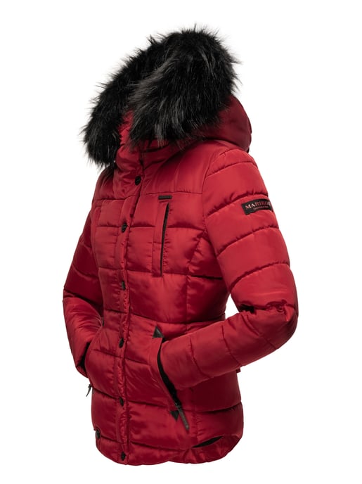 Chaqueta de invierno Marikoo Lotusblüte para mujer con forro de borreguito y cuello de pelo sintético - Image 4