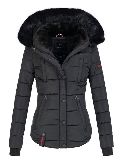 Chaqueta de invierno Marikoo Lotusblüte para mujer con forro de borreguito y cuello de pelo sintético - Image 1