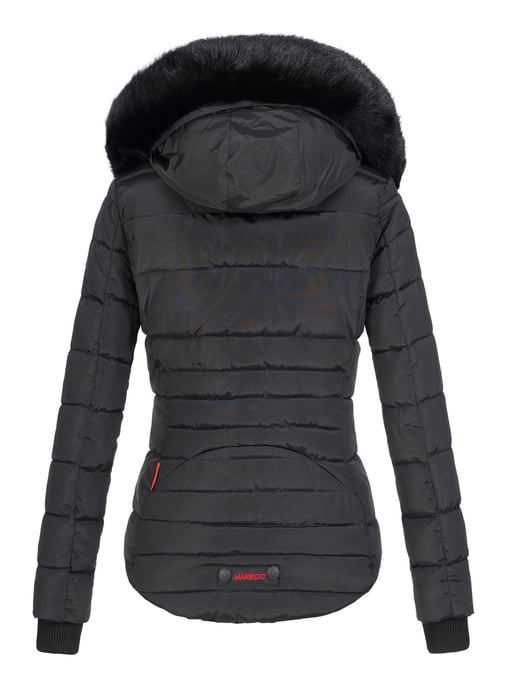 Chaqueta de invierno Marikoo Lotusblüte para mujer con forro de borreguito y cuello de pelo sintético - Image 3