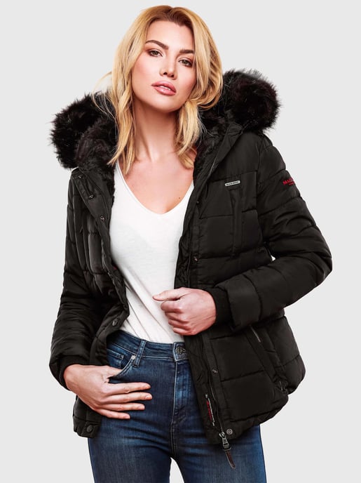 Chaqueta de invierno Marikoo Lotusblüte para mujer con forro de borreguito y cuello de pelo sintético - Image 5