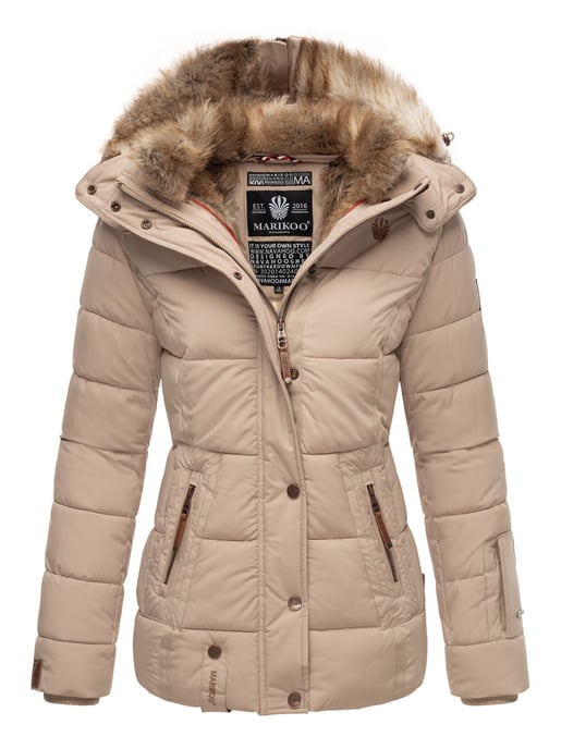 Chaqueta de invierno Marikoo Nekoo para mujer con capucha de pelo sintético y forro de borreguito - Image 1
