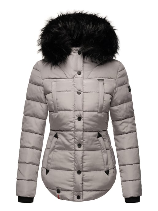 Chaqueta de invierno Marikoo Lotusblüte para mujer con forro de borreguito y cuello de pelo sintético - Image 2