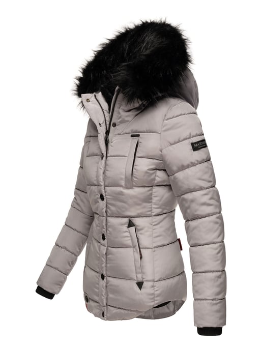 Chaqueta de invierno Marikoo Lotusblüte para mujer con forro de borreguito y cuello de pelo sintético - Image 3