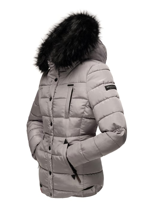 Chaqueta de invierno Marikoo Lotusblüte para mujer con forro de borreguito y cuello de pelo sintético - Image 4