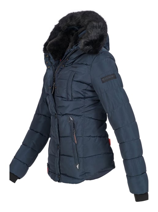 Chaqueta de invierno Marikoo Lotusblüte para mujer con forro de borreguito y cuello de pelo sintético - Image 2