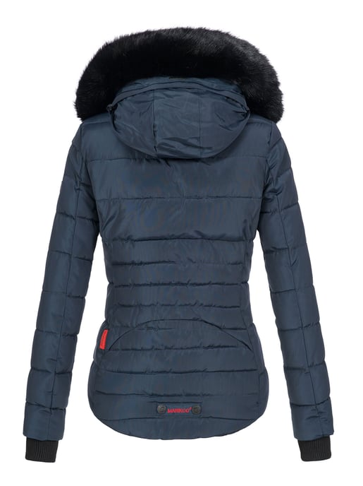Chaqueta de invierno Marikoo Lotusblüte para mujer con forro de borreguito y cuello de pelo sintético - Image 3