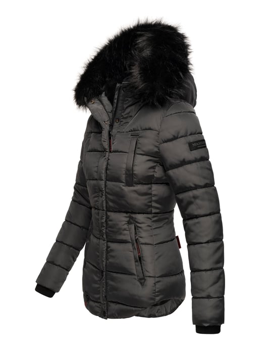 Chaqueta de invierno Marikoo Lotusblüte para mujer con forro de borreguito y cuello de pelo sintético - Image 3