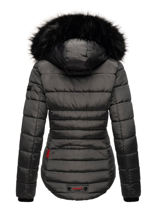 Chaqueta de invierno Marikoo Lotusblüte para mujer con forro de borreguito y cuello de pelo sintético - Image 5