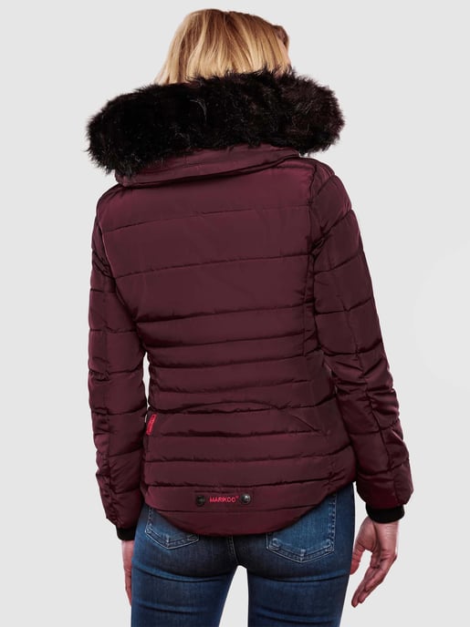 Chaqueta de invierno Marikoo Lotusblüte para mujer con forro de borreguito y cuello de pelo sintético - Image 5