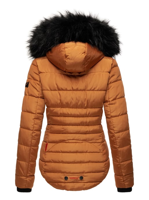 Chaqueta de invierno Marikoo Lotusblüte para mujer con forro de borreguito y cuello de pelo sintético - Image 5