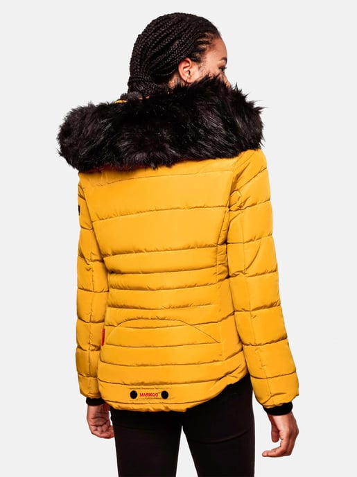 Chaqueta de invierno Marikoo Lotusblüte para mujer con forro de borreguito y cuello de pelo sintético - Image 5