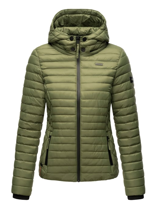 Chaqueta acolchada Marikoo Samtpfote para mujer con capucha desmontable y puños de canalé - Image 2