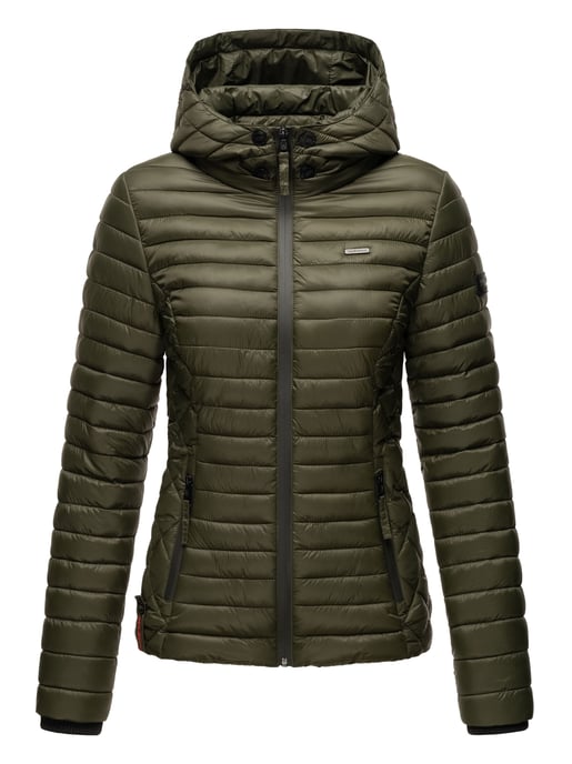 Chaqueta acolchada Marikoo Samtpfote para mujer con capucha desmontable y puños de canalé - Image 2