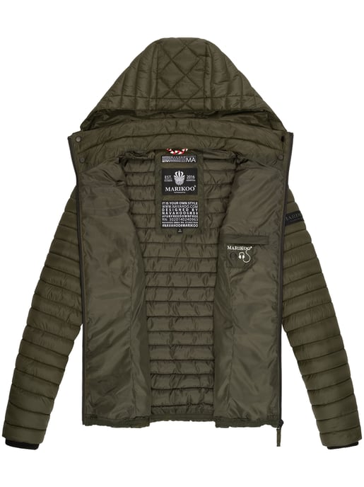 Chaqueta acolchada Marikoo Samtpfote para mujer con capucha desmontable y puños de canalé - Image 6