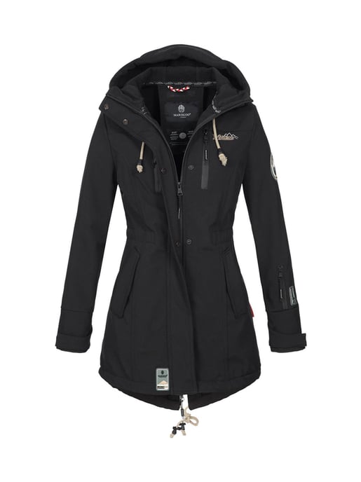 Chaqueta acolchada larga Marikoo Abendsternchen para mujer con capucha desmontable - Image 1