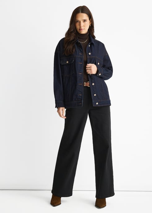 Chaqueta vaquera de denim índigo oscuro - Image 1