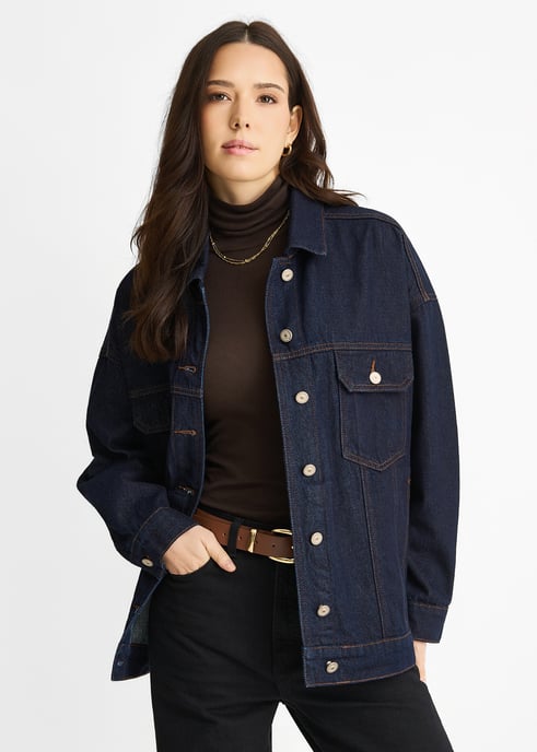 Chaqueta vaquera de denim índigo oscuro - Image 2