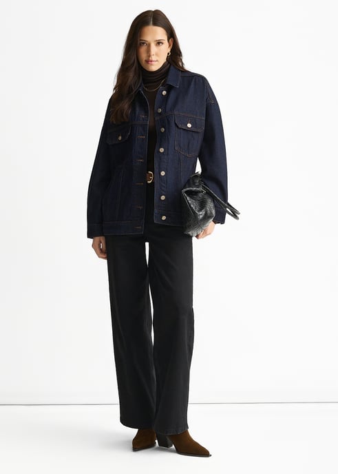 Chaqueta vaquera de denim índigo oscuro - Image 3