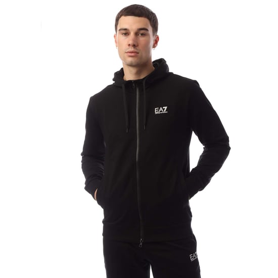 Sudadera con cremallera completa de identidad esencial EA7 de Emporio Armani para hombre en negro - Image 3