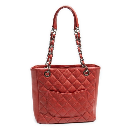 Chanel Petite Shopping Tote  en Rojo Piel de becerro - Image 5