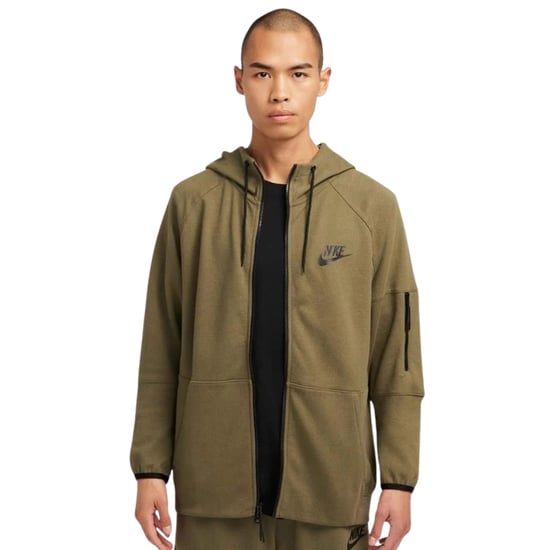 Suéter Con Capucha Y Cremallera Nike Verde Caqui - Image 3