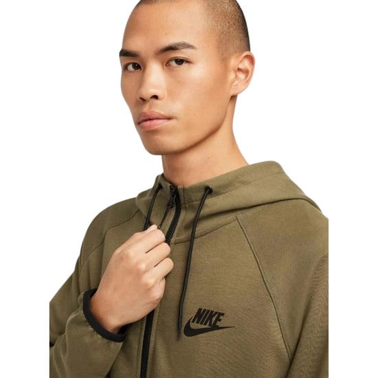 Suéter Con Capucha Y Cremallera Nike Verde Caqui - Image 4