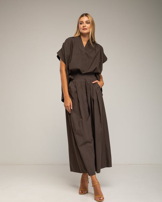 Top oversize de manga corta con pliegues - Image 4