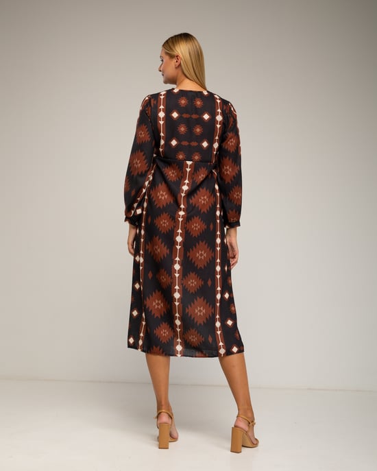 Vestido midi con estampado etnico - Image 3