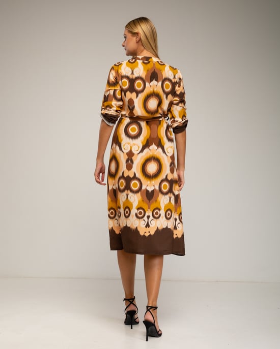 Vestido camisero midi, con estampado étnico - Image 3