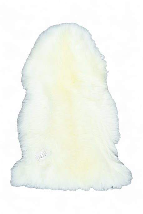 Alfombra de lana auténtica, suave, sedosa y esponjosa, de piel de oveja color marfil auténtica - Image 1