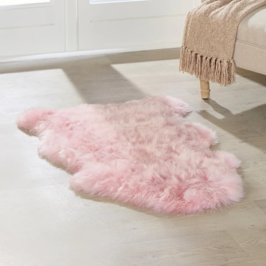 Alfombra de lana auténtica, suave, sedosa y esponjosa, de piel de oveja rosa auténtica - Image 3