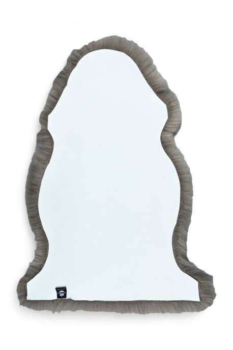 Alfombra de lana auténtica, suave, sedosa y esponjosa, de auténtica piel de oveja con forma de hongo. - Image 2