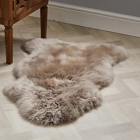 Alfombra de lana auténtica, suave, sedosa y esponjosa, de auténtica piel de oveja con forma de hongo. - Image 3