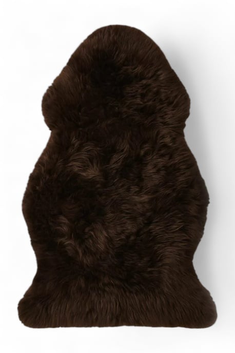 Alfombra de lana auténtica, suave y sedosa, de piel de oveja marrón chocolate auténtica. - Image 2