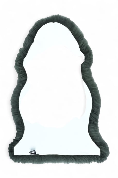 Alfombra de lana auténtica, suave, sedosa y esponjosa, de auténtica piel de oveja verde tomillo - Image 2