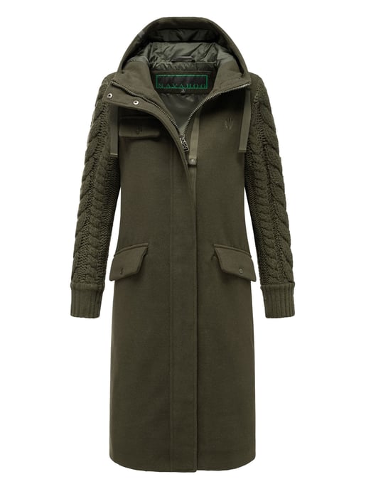 Navahoo Knit Babe abrigo de invierno para mujer con mangas de punto - Image 1