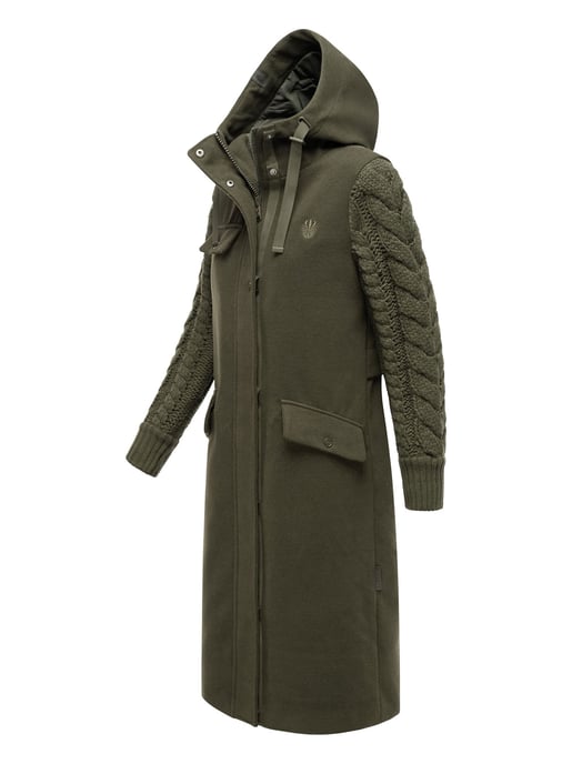 Navahoo Knit Babe abrigo de invierno para mujer con mangas de punto - Image 3