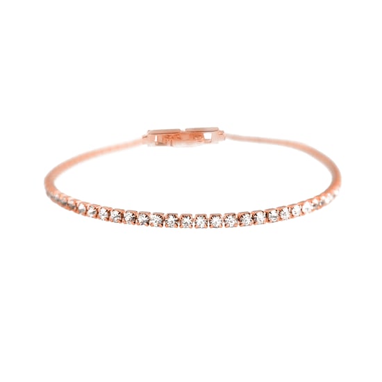 Pulsera de zirconia brillante Luxenter acabada en oro rosa de 18K - Kayla - Image 1