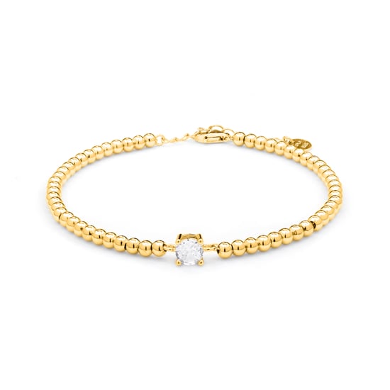 Pulsera de plata esterlina 925 Luxenter con circonitas brillantes acabada en oro amarillo de 18K - Ruza - Image 1