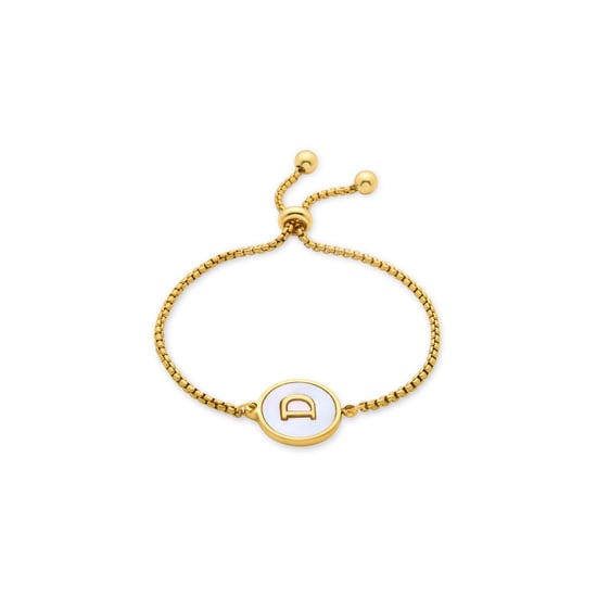 Pulsera Luxenter en nácar blanco acabado en oro amarillo de 18 quilates - Alfabeto - Image 1