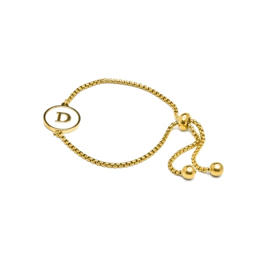 Pulsera Luxenter en nácar blanco acabado en oro amarillo de 18 quilates - Alfabeto - Image 3