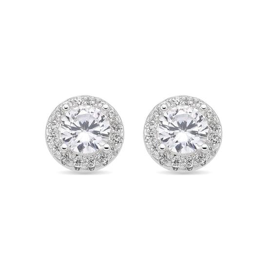 Pendientes Luxenter con acabado plateado y circonitas brillantes - Shog - Image 1