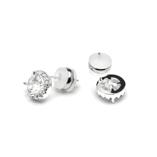 Pendientes Luxenter con acabado plateado y circonitas brillantes - Shog - Image 4