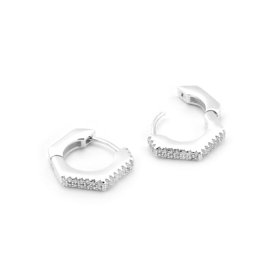 Pendientes Luxenter con acabado en plata brillante y zirconia - Xasmo - Image 3